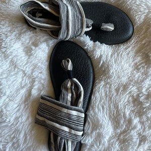 Samuel Sling Sandal - B&W Stripe